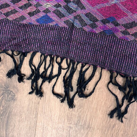 Purple Paisley 100% Cashmere Oversized Shawl Scarf Jerusalem - Picture 7 of 12